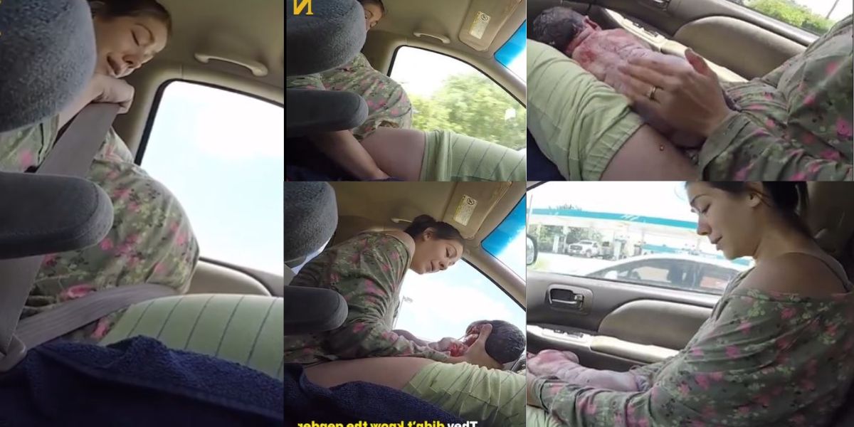 “This is incredible” – Video goes viral online as mom delivers baby by herself while riding in the car to the hospital (Watch)